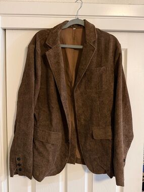Brown Corduroy Men's Blazer Jacket